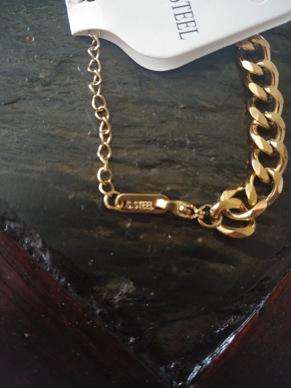 Gold Stainless Steel Cuban Link Bracelet